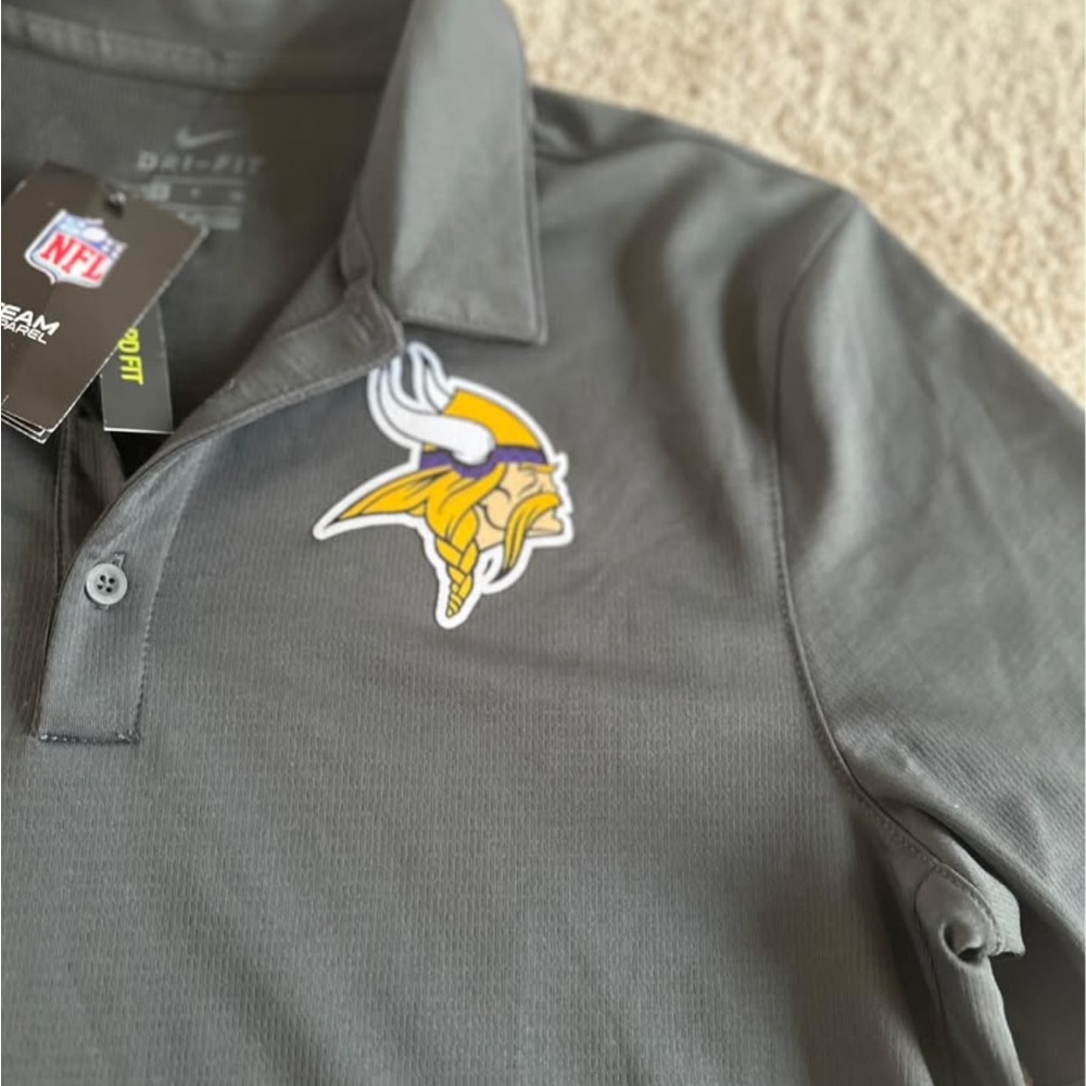 Nike Men's Charcoal Polo with Viking Logo